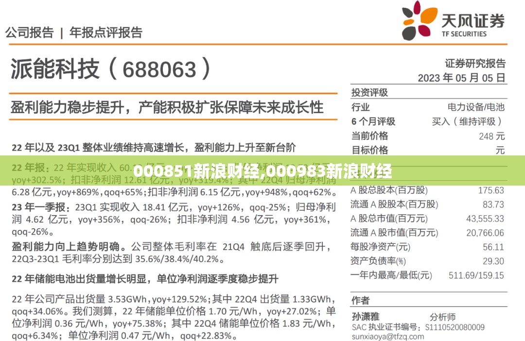 000851新浪财经,000983新浪财经