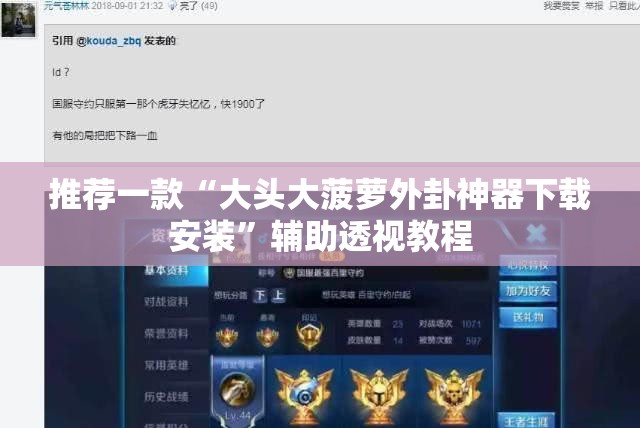 推荐一款“大头大菠萝外卦神器下载安装	”辅助透视教程