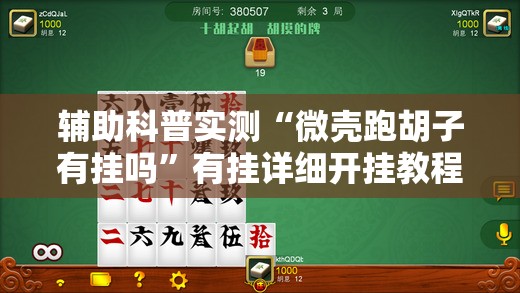 辅助科普实测“微壳跑胡子有挂吗”有挂详细开挂教程